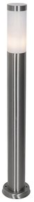 Nowoczesna lampa ogrodowa na słupie stalowa z opalizujące szkłem 80 cm IP44 - Rox