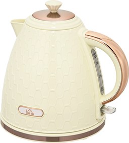 HOMCOM Czajnik, 2200W, okno widokowe, filtr, szybki czajnik, beżowy