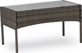 Zestaw Mebli Ogrodowych MISSISIPI Szary Sofa Krzesła Stolik Tarasowy Technorattan Nowoczesne