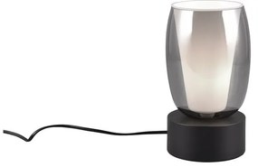 Lampa stołowa w czarno-srebrnym kolorze ze szklanym kloszem (wysokość 24 cm) Barret – Trio Select