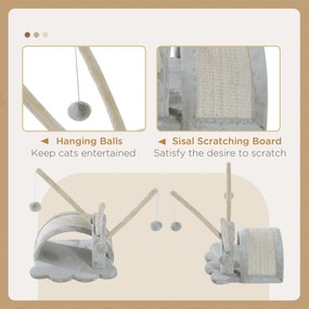 PawHut Drapak dla kota z sizalu Jasnoszary model do wspinania i ostrzenia pazurów | Aosom PL