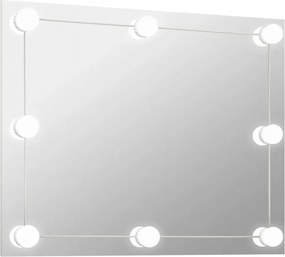 Nowoczesne prostokątne lustro z oświetleniem LED 80x60 cm L4-H97