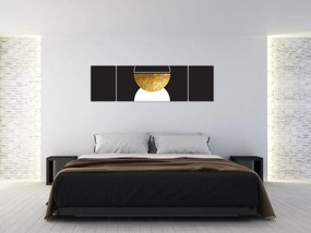 Obraz - Abstrakcja złoto i czerń N⁰2 (170x50 cm)