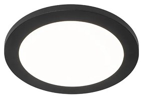 Plafon / Lampy sufitowe czarny 22,5 cm okrągły w tym LED 3-stopniowy ściemniacz - Steve Nowoczesny Oswietlenie wewnetrzne