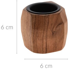 Drewniany świecznik, akacja, 6 cm
