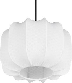 Biała metalowa lampa wisząca z tekstylnym kloszem ø 25 cm Madleine – Reality