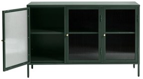 Zielona metalowa witryna Unique Furniture Bronco, wys. 85 cm