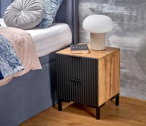 Szafka nocna nowoczesna dąb craft + czarny S5-S98