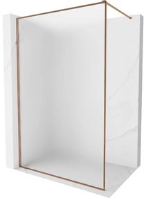 Mexen Kioto-XF ścianka prysznicowa Walk-in z ramką 130 x 202 cm, szron 10 mm, różowe złoto - 800-130-104-60-30-X