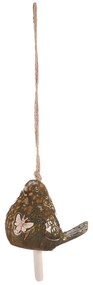 Ceramiczny dzwonek wiszący Ptáček, zielony, 13 x45 x 9 cm