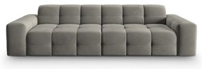 Szara aksamitna sofa 255 cm Kendal – Micadoni Home