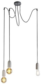 Industrialna lampa wisząca z betonu szarego - Cava 3 Nowoczesny Oswietlenie wewnetrzne