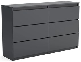 Duża komoda 6 SZUFLAD Szafka 120 cm ARIA Antracyt
