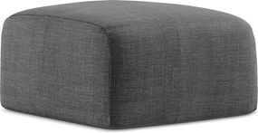 Pufa - z tkaniny strukturalnej - ciemny szary - LEILA