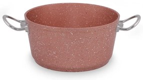 Różowy aluminiowy garnek z pokrywką Güral Porselen Classic, ø 22 cm