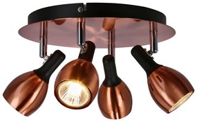 Miedziana lampa sufitowa z metalowym kloszem 35x35 cm Cross – Candellux Lighting