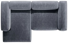 Szaroniebieski sztruksowy narożnik (lewostronny/z szezlongiem) Bergano – Cosmopolitan Design