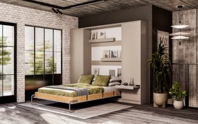 Półkotapczan pionowy Basic 90x200 | 120x200 | 140x200 kolor Congo jednoosobowy lub dwuosobowy z szafami do wyboru