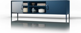 Szafka RTV metalowa szeroka XL na nóżkach granatowa, 1700 x 400 x 500 mm: ROSARIA
