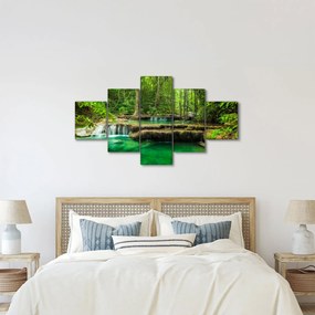Obraz - Zielony wodospad (125x70 cm)