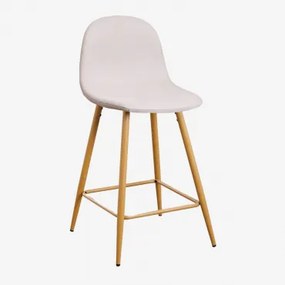 Zestaw 2 Wysokich Stołków Glamm Drewno Naturalne & Kremowa & ↑65 Cm - Sklum