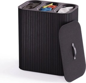 Czarny bambusowy kosz na pranie 3x30 l Tota Trio Luxe – Joseph Joseph