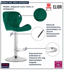 Zielone krzesło welurowe B9-M57