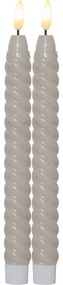 Zestaw 2 beżowych woskowych świec LED Star Trading Flamme Swirl Antique, wys. 25 cm