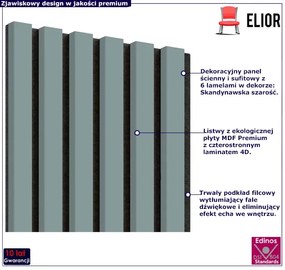Akustyczne panele lamelowe 2 szt. skandynawska szarość Z2-P16