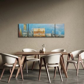 Obraz - Gondola przejeżdżająca przez Wenecję, obraz olejny (170x50 cm)