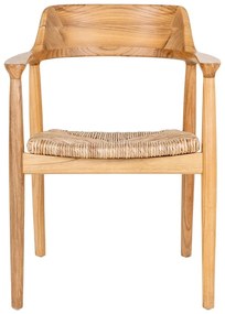 Krzesło z podłokietnikami z litego drewna w naturalnym kolorze Getafe – House Nordic