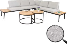 Zestaw ogrodowy MCW-H54c,  jasnobrązowy, poduszki jasnoszare