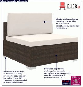 Brązowa sofa ogrodowa z poduszką - Sintra