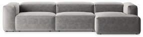 Jasnoszary narożnik (prawostronny/z szezlongiem) Bergamo – Cosmopolitan Design
