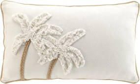 Bawełniana poduszka dekoracyjna z tuftowaną palmą, 30 x 50 cm
