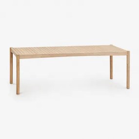 Rectangularny Stół Jadalniany Z Drewna Akacjowego Karvia Jasny Akacjowy Brąz & 220 X 100 Cm - Sklum