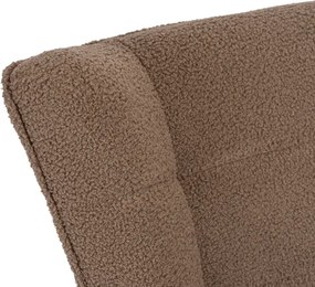 Fotel Bujany Uszak JACKSON Brązowy Boucle Nowoczesny