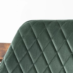 Krzesło Tapicerowane do Jadalni BRESSO Zielone Welurowe Nowoczesne Loft