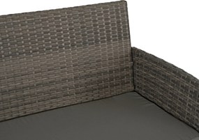 Zestaw Mebli Ogrodowych MISSISIPI Szary Sofa Krzesła Stolik Tarasowy Technorattan Nowoczesne