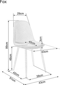 PROMOCJA Szare krzesło FOX z czarnymi nogami II. gatunek