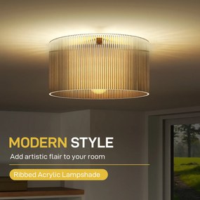 HOMCOM Lampa sufitowa z abażurem z akrylu, Metal, Kompatybilna z halogenem i LED