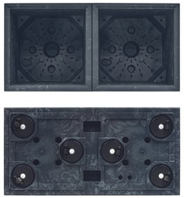 Donica z wkładem Sierra Square Beton Effect 77 x 38,5 x 37 cm czarny beton PROSPERPLAST