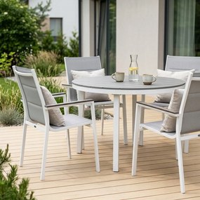 3587W-WH Krzesło Ogrodowe Aluminiowe Białe 56x65x88 cm Komfortowe Wytrzymałe Pianka