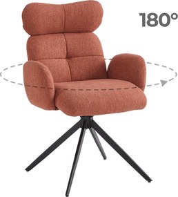 Krzesło Tapicerowane Obrotowe ALVARO Rude Nowoczesne