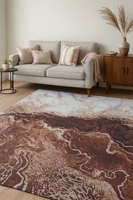 Brązowy Dywan Nowoczesny Z Krótkim Włosiem K5-N80