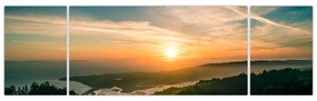 Obraz wschodu słońca nad morzem (170x50 cm)