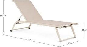 Metalowy leżak ogrodowy w naturalnym kolorze Taylor – Bizzotto