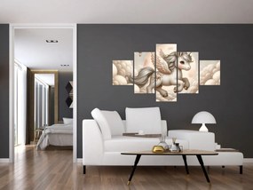 Obraz - Jednorożec w chmurach (125x70 cm)