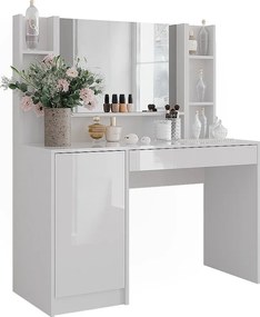 Stolik do przebierania biały/biały wysoki połysk 119.8x50.1x76 sherry