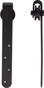 HOMCOM Zestaw okuć do drzwi przesuwnych 180 cm – Kompletny zestaw z szynami, rolkami, systemem zapobiegającym wyskakiwaniu i stalą węglową